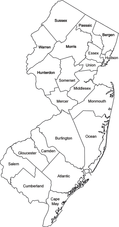 新泽西州的地图