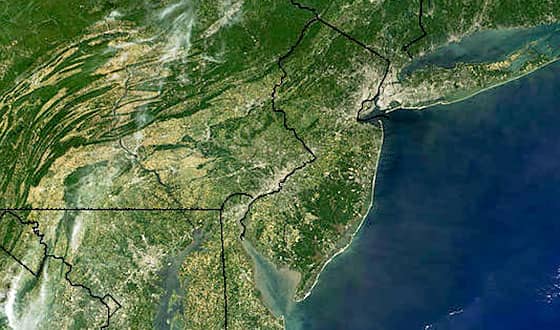 地图新泽西在东海岸。